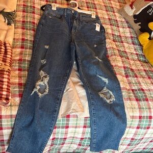 Old Navy Ripped Straight Leg Jeans - Blue